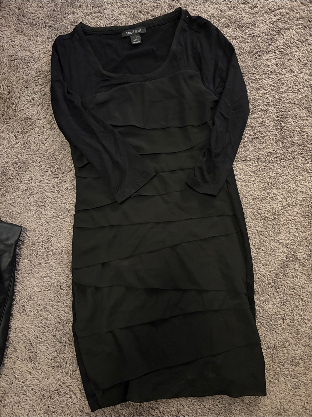 WH/BM Black Layered Sheath Dress - Scoop Neck